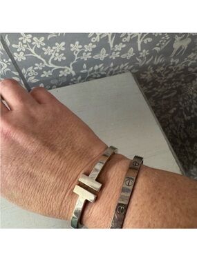 Tiffany & Co. Silver Women's Cuff Bracelet Duo